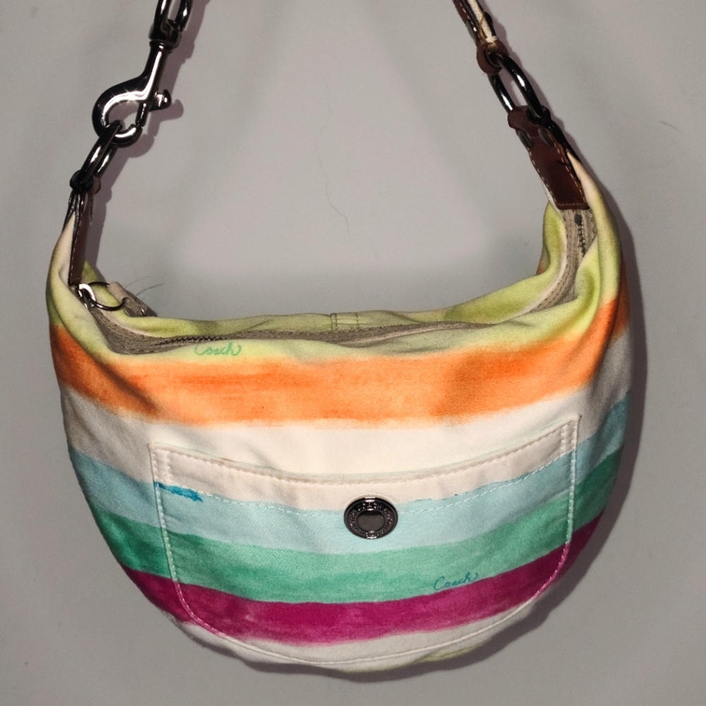 Coach Multicolor Striped Shoulder Bag